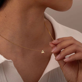 Chic Tiny A-Z Letters Necklaces for Women Girls, Gold Color Stainless Steel Initial Chokers,Small Pendent Necklaces Jewelry