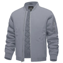 MIAMI TAC - Full Zip Quilted Bomber Jackets Mens Winter Padded Casual Jacket Outdoor Water Resistant Antifouling Coat Outwear Tops
