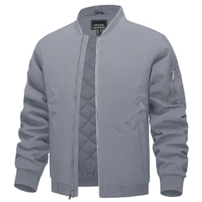 MIAMI TAC - Full Zip Quilted Bomber Jackets Mens Winter Padded Casual Jacket Outdoor Water Resistant Antifouling Coat Outwear Tops