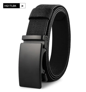 Sports Elastic Tactical Belt – Automatic Metal Buckle, Stretch Nylon Military Unisex Belt (115–150CM)