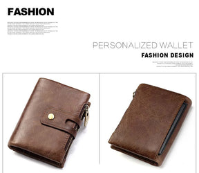 Design de Miami - Humer ™ Retro Wallet Unisex RFID - Anti -theft - anti -pickpocket -genuine cuero de cuero con cremallera soporte de monedas de monedas de monedas de monedas