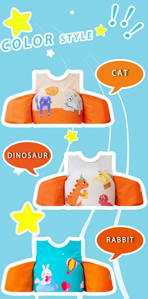 Swim Vest for Kids Cute Swimming Pool Jacket Floats Non-Inflatable Baby Boys Girls Arm Band Buoyancy Aids for Children Aged 2-6T