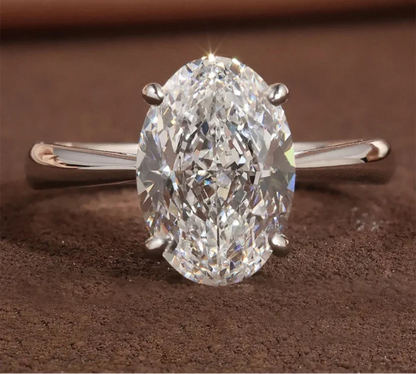 Anéis de moissanite com corte oval 1-4ct, para mulheres, diamante brilhante, prata esterlina 925, noivado, casamento, joias com certificado