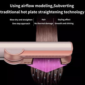2 su 1 piastra per capelli professionale e asciugacapelli per capelli da pentola, ferro da stiling di ioni negativo strumento di styling di lunga durata