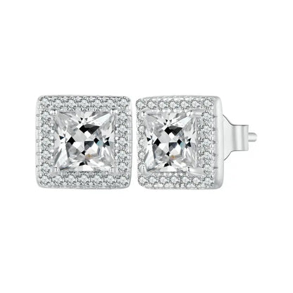 Boucles d'oreilles Halo CZ plaquées platine, en argent Sterling 925, hypoallergéniques, classiques et élégantes, bijoux à la mode, BSE 893