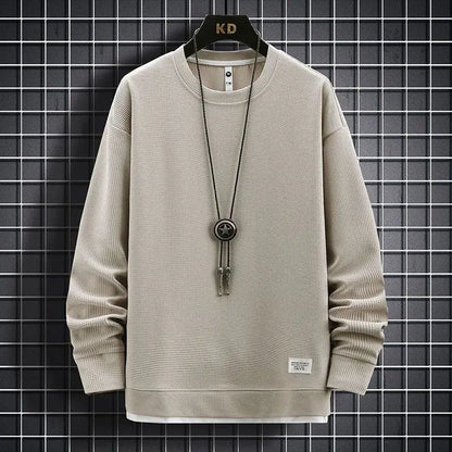 Conjunto Waffle Lounge Masculino – Moletom Casual de 2 Peças & Calças