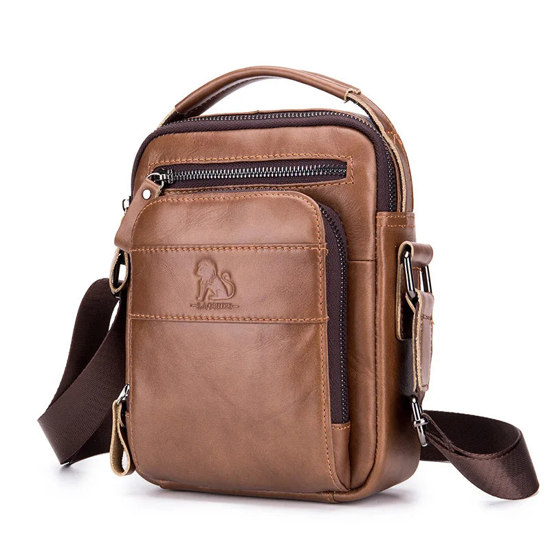 Sac bandoulière rétro en cuir pour homme – Cuir de vachette de qualité supérieure, style intemporel & Fonctionnalités quotidiennes