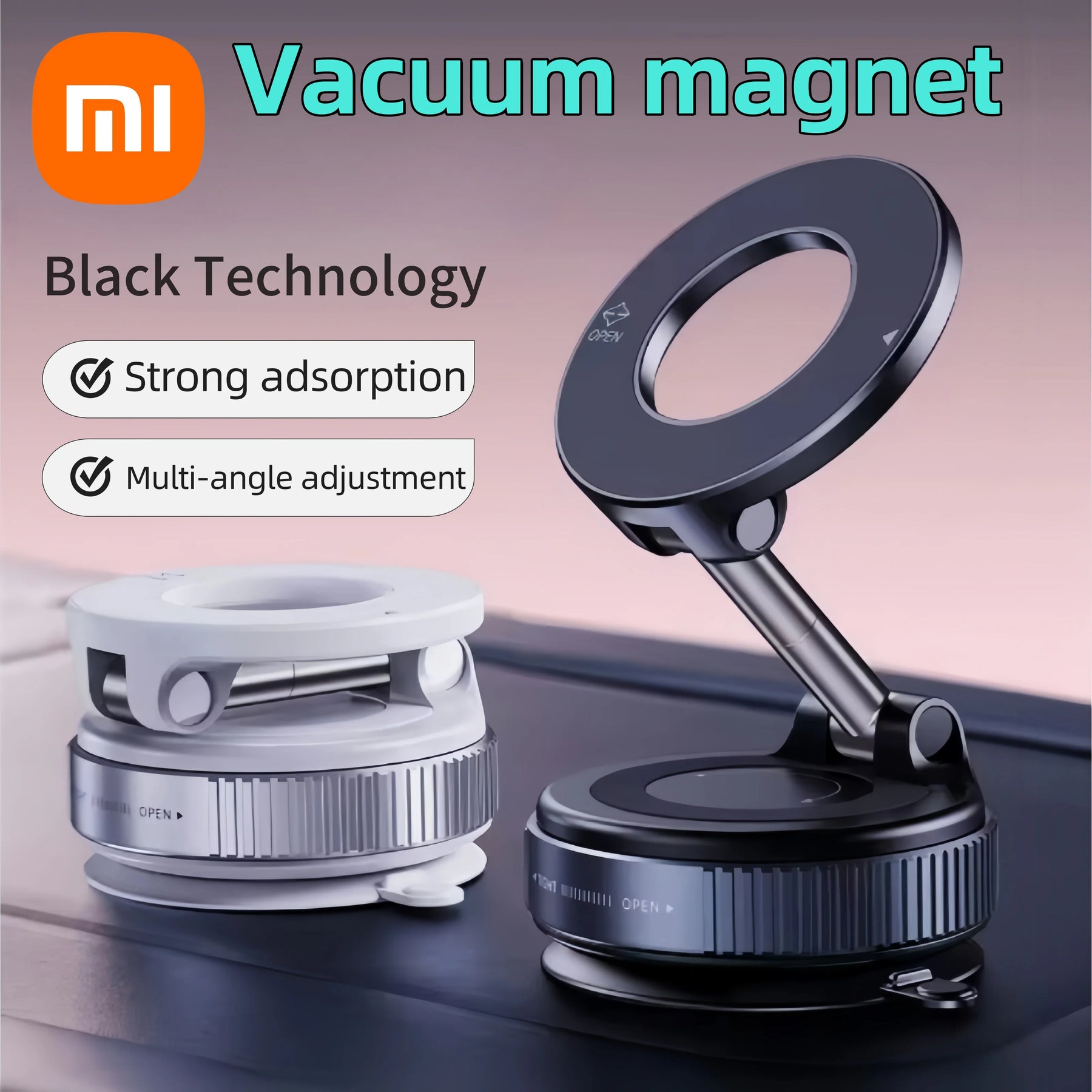 Xiaomi K007 Strong Magretic Car Phone Dectein pliable Design pliable à 360 ° Porte-vide réglable pour voiture/bureau/salle de bain/universel