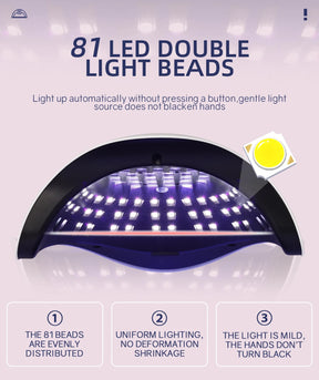D Beauty 380W LED UV Lamp Dryer for Nails Gel Polish Drying Lamp with 4 Timer Setting Auto Sensor Professional Nail Light