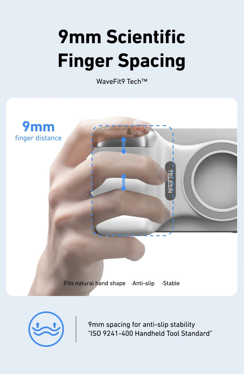 TELESIN ™ Phone Camera Shoot Hand Grip - Magnétique Portez avec télécommande pour iPhone et Android