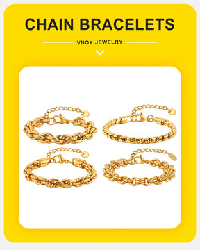 Elegant Gold Stainless Steel Bracelet – Durable, Hypoallergenic & Timeless Style