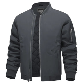 MIAMI TAC - Full Zip Quilted Bomber Jackets Mens Winter Padded Casual Jacket Outdoor Water Resistant Antifouling Coat Outwear Tops