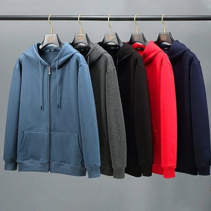 M–12XL - Felpa con cappuccio da uomo di grandi dimensioni - Zip, foderata in pile, cotone, vestibilità casual