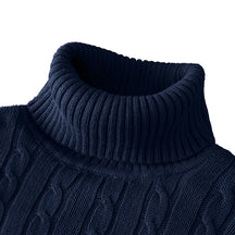 Suéter de cuello de tortuga de lana para hombres - casual y cálido