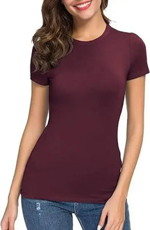 Slim Fit Women's Basic T-Shirt – Short Sleeves & Round Neck