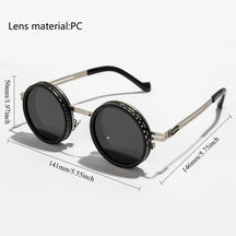 Sunglasses - Manual Dimming Sunglasses Vintage Steampunk Round Rotatable Adjustment Glasses Mountaineering Fishing Polarized Lenses