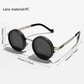 Sunglasses - Manual Dimming Sunglasses Vintage Steampunk Round Rotatable Adjustment Glasses Mountaineering Fishing Polarized Lenses