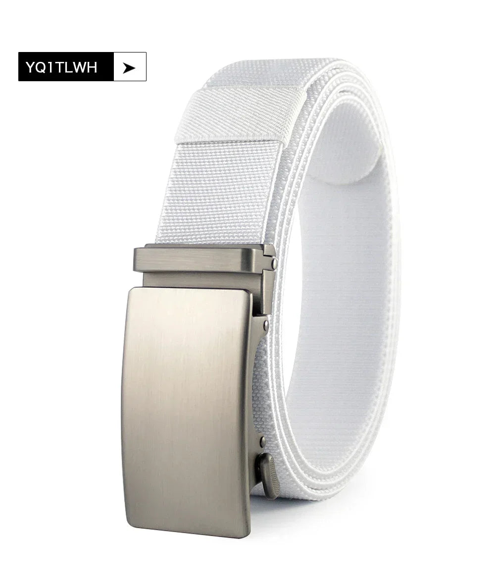 Sports Elastic Tactical Belt – Automatic Metal Buckle, Stretch Nylon Military Unisex Belt (115–150CM)