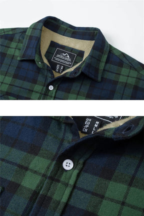MIAMI TAC - Men’s Fleece Lined Flannel Jacket – Plaid Cotton Winter Coat