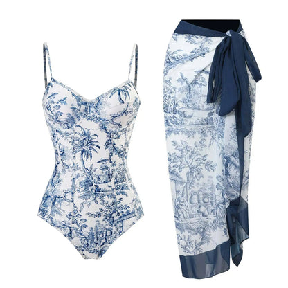 Novo conjunto de biquíni push up – estampa floral, babados, trajes de banho brasileiros com tiras