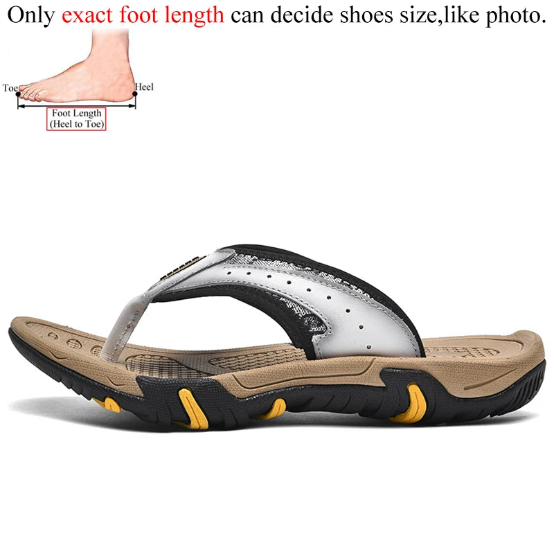 Sommermänner Flip Flops echte Lederschuppen im Freien Flip Flop