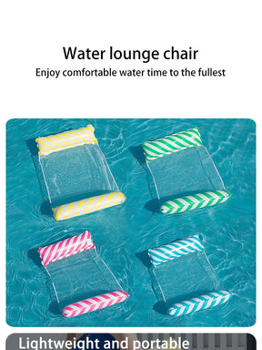 Chaise de salon gonflable à rayures pliables, adaptée aux fêtes de piscine et lits flottants de loisirs de plage avec dossier net