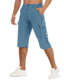 MIAMI TAC -Summer Quick Dry 3/4 Capri Pants Men's Casual Multi-Pockets Lightweight