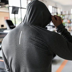 Sportshirt - Fitnesstrainingspak voor heren - Sportset met capuchon voor de sportschool & Rennen