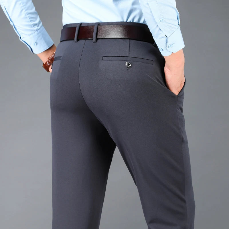 Calça masculina casual de negócios – secagem rápida, elástica & ajuste elegante