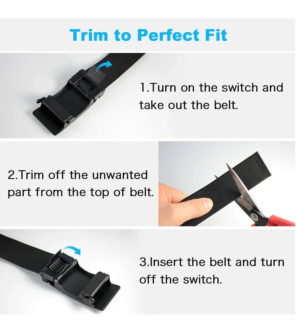 Sports Elastic Tactical Belt – Automatic Metal Buckle, Stretch Nylon Military Unisex Belt (115–150CM)