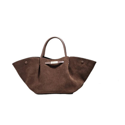 Usnjena velika torbica Suede Wings, velika torbica za čez ramo