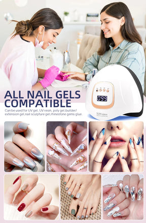 D Beauty 380W LED UV Lamp Dryer for Nails Gel Polish Drying Lamp with 4 Timer Setting Auto Sensor Professional Nail Light