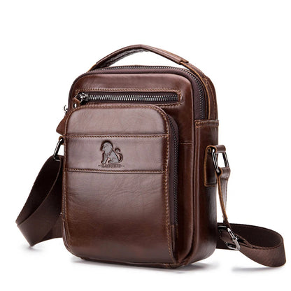 Men’s Retro Leather Crossbody – Premium Cowhide, Timeless Style & Everyday Functionality