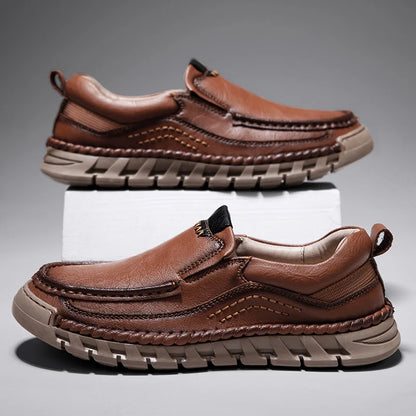 Mænds håndlavede loafers i ægte læder – ultrakomfortable fritidssko
