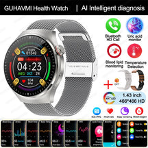 Nuovo grado infermieristico Smart Watch Blood Ossigeno sangue Lipide Acido urico ECG+Ppg Temperatura corporea Bluetooth Call Smartwatch