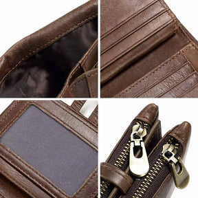 Design de Miami - Humer ™ Retro Wallet Unisex RFID - Anti -theft - anti -pickpocket -genuine cuero de cuero con cremallera soporte de monedas de monedas de monedas de monedas