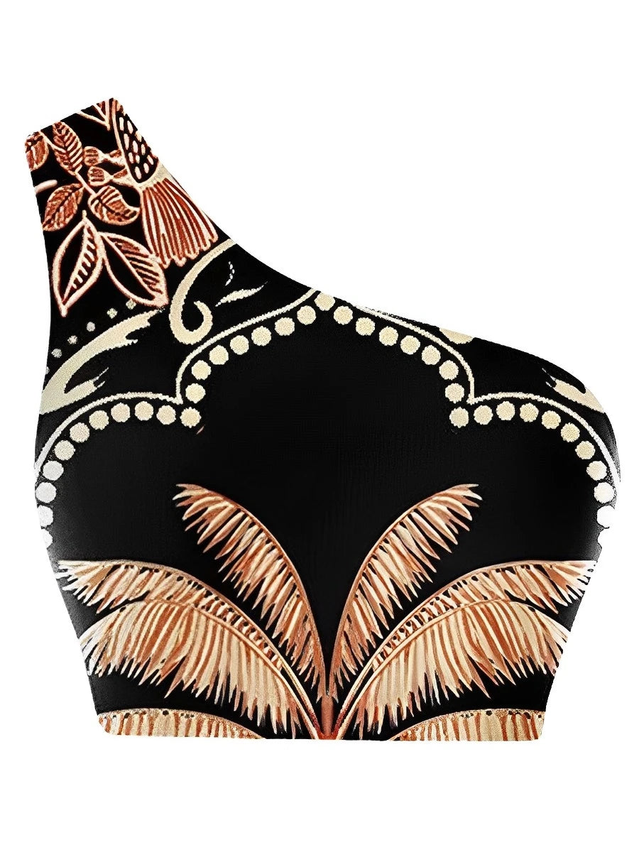 One Shoulder High Waist Bikini – Vadderade dambadkläder