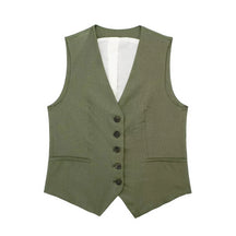 Women’s Linen Vest Shorts Set – V Neck Chic Summer Casual  Office Outfit