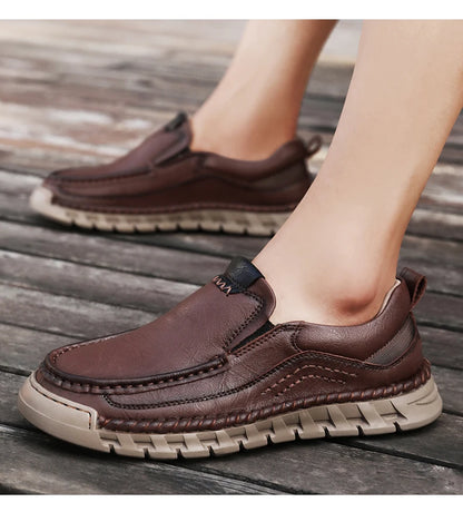 Mænds håndlavede loafers i ægte læder – ultrakomfortable fritidssko