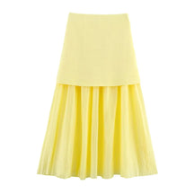 Women’s Knitted Skirt Set – V-neck Sleeveless Slim Vest & Patchwork Loose Skirt | Casual & High Street Fashion