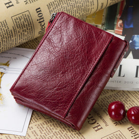Guido portafoglio in pelle Donne Donne Luxury Brand Double-Zipper Piccola per piccola moneta Female Classic Bag del supporto per carta d'identità