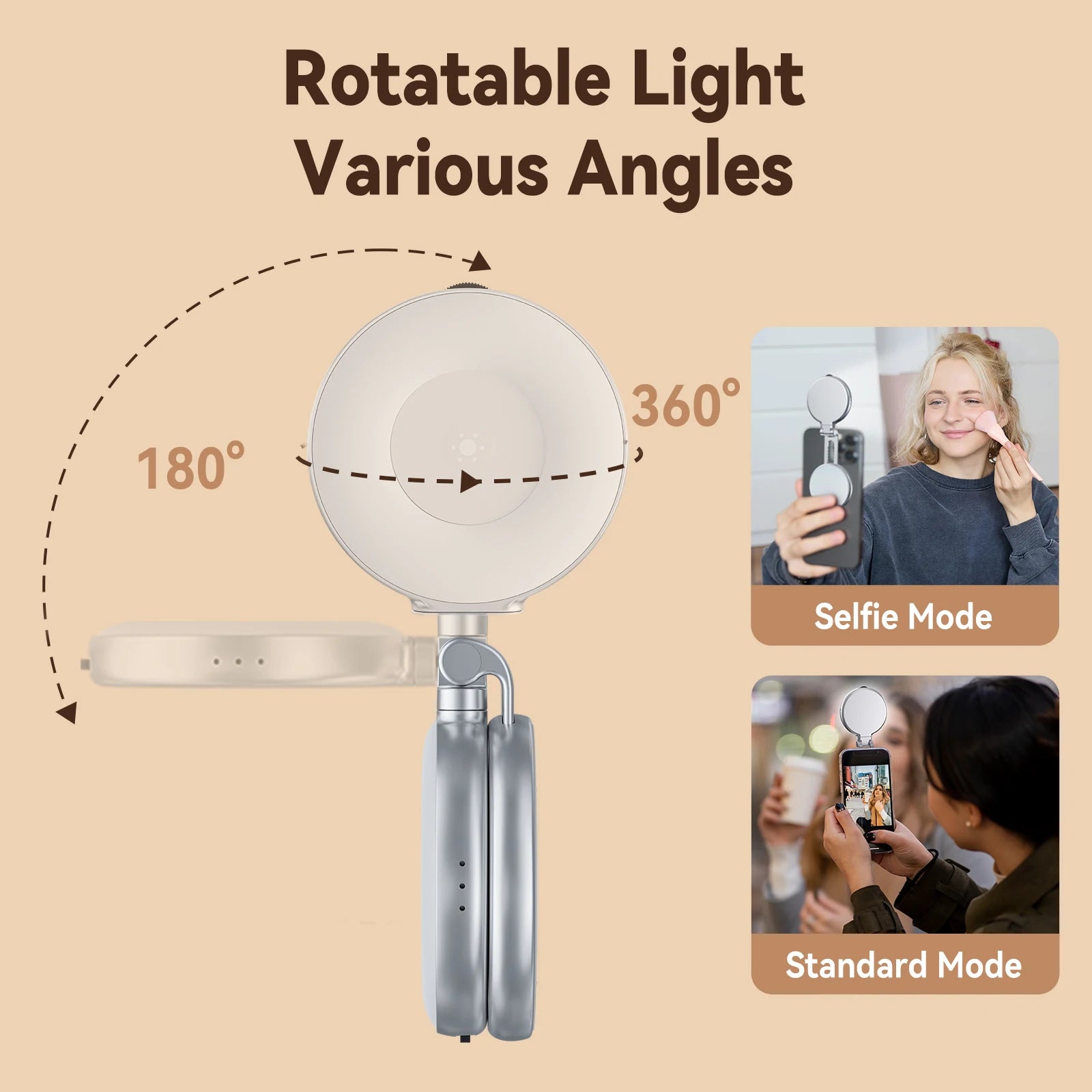 Telesin smartphone magnetische vullamp Mini selfie licht 3 modi verstelbare helderheid voor iPhone Xiaomi Huawei Samsung telefoon