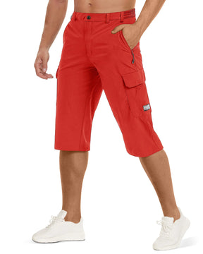 MIAMI TAC -Summer Quick Dry 3/4 Capri Pants Men's Casual Multi-Pockets Lightweight