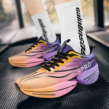Tênis de corrida esportivo unissex com placa de carbono – respirável, confortável e leve para treinamento e caminhada & Desempenho em maratona