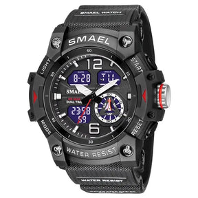 Miami Men's Sports Watch - étanche, alarme, chronomètre, rétroéclairage LED et affichage à double temps