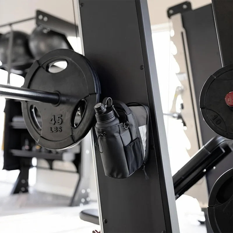 Magnetisk gymnastiktaske Magnetisk bæretaske med stor kapacitet med telefonlomme Bærbar pose til gymnastiksalen med vandflaske Gymnastiktilbehør Organizer