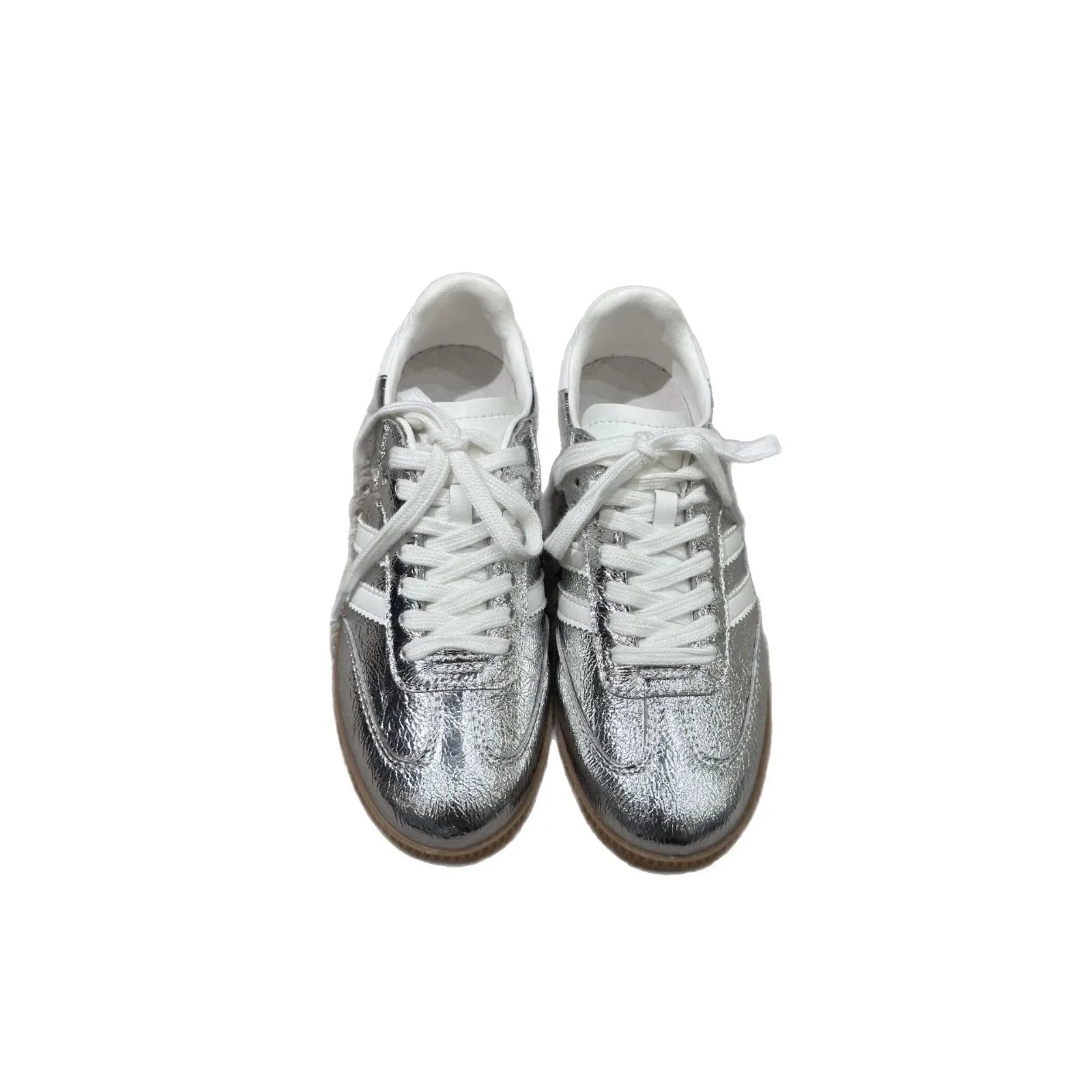 Genuine Leather Women’s Sporty Casual Shoes – Thick Sole, Three-Stripe Color Block, Comfortable Summer Footwear Amba