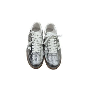 Genuine Leather Women’s Sporty Casual Shoes – Thick Sole, Three-Stripe Color Block, Comfortable Summer Footwear Amba
