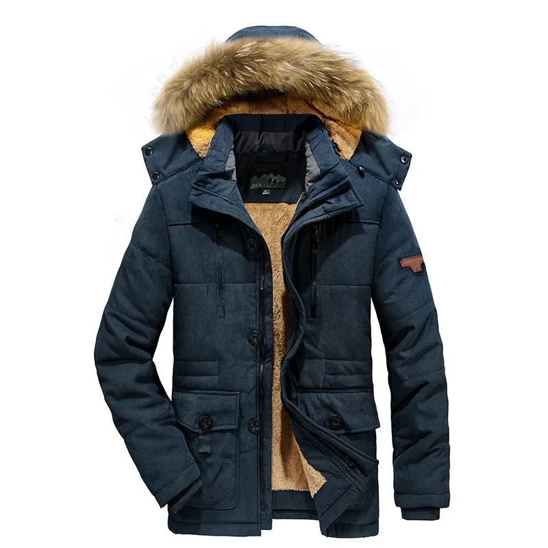 Waterproof Fleece Hooded Men Outdoor Jacket - Inclusive sizes — up to 6XL
