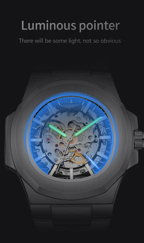 MIAMI DESIGN -LONGLUX™ Men automatic mechanical watch luxury watches waterproof skeleton stainless steel watch